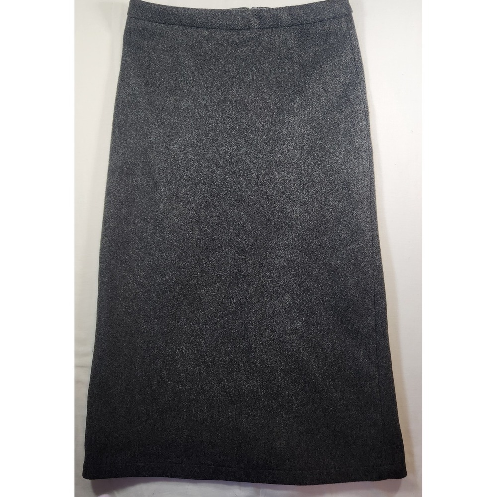 Dazy Charcoal Grey Marl Straight Midi Skirt Back Slit‎ Size Large